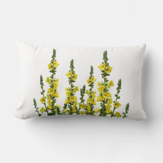 Yellow Flowers Reversible Country Throw Pillow (Front)