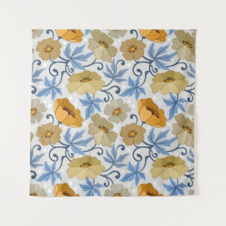 Yellow Flowers: Seamless Textile Design Tapestry