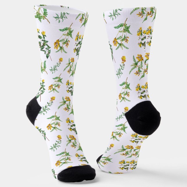 Yellow Flowers Socks (Angled)