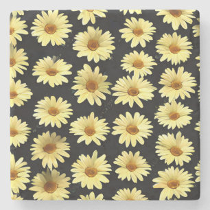 Yellow Flowers Stone Coaster