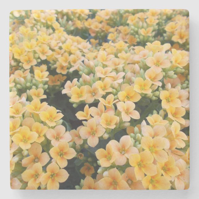 Yellow Flowers Stone Coaster (Front)