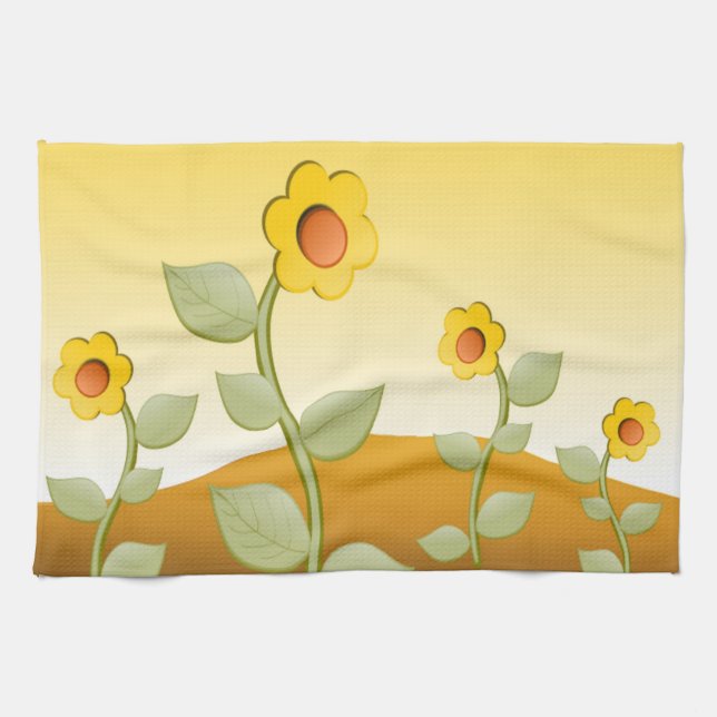 YELLOW FLOWERS TEA TOWEL (Horizontal)