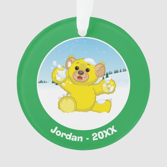 Yellow Fluffy Cub Ornament (Front)