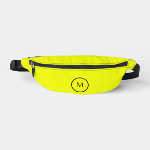 Yellow fluorescent neon one colour monogram letter bum bags