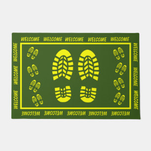 Yellow Footprints and Welcome Doormat