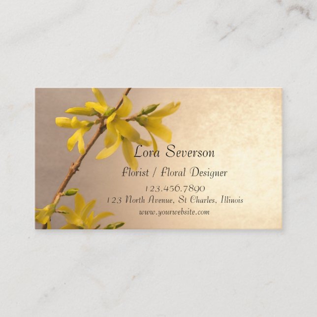 Yellow Forsythia  Business Card (Front)