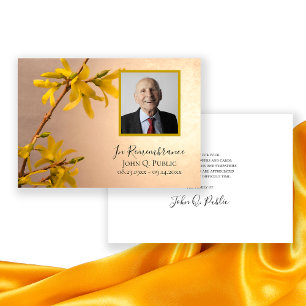 Yellow Forsythia Flowers Thank You for Sympathy Card