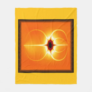 Yellow Fractal With Orange Background Fleece Blanket