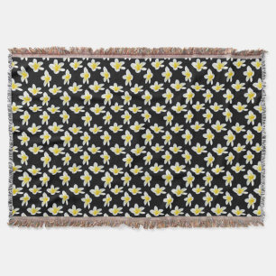Yellow Frangipani Flower Sensation, Throw Blanket