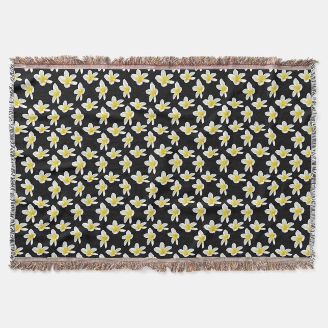 Yellow Frangipani Flower Sensation, Throw Blanket (Front)