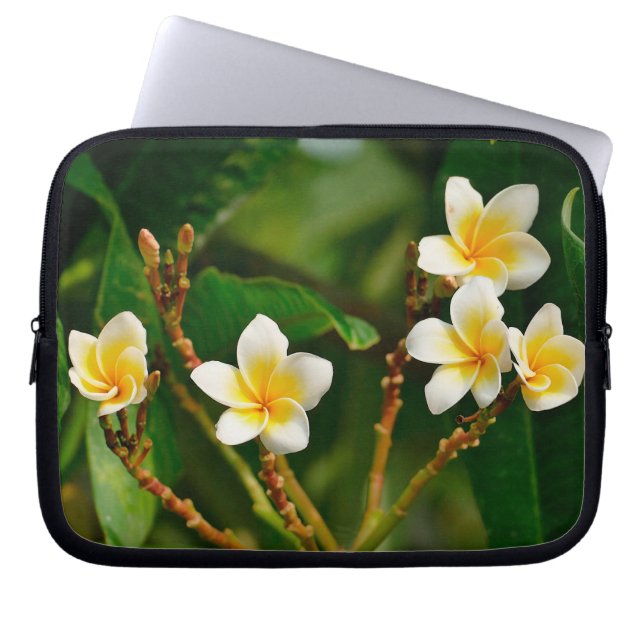 Yellow Frangipani Laptop Sleeve (Front)