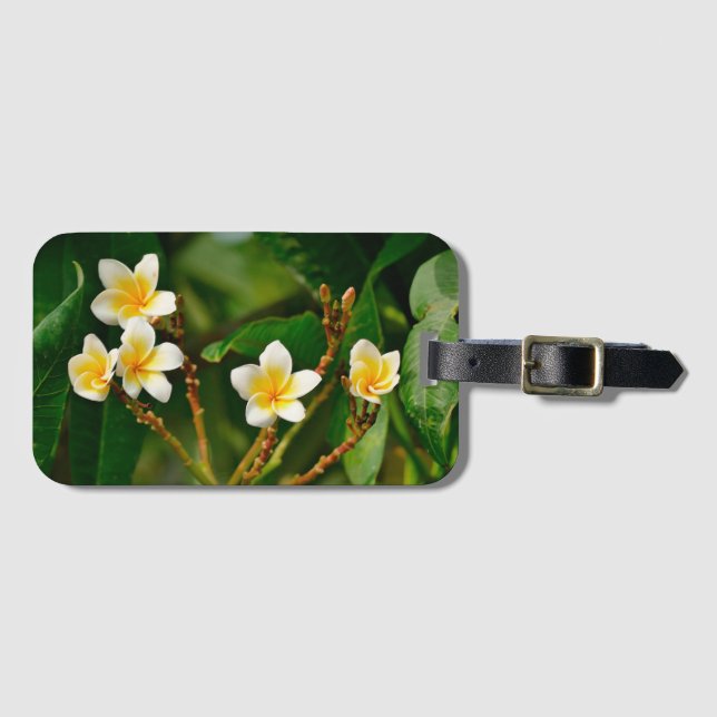 Yellow Frangipani Luggage Tag (Front Horizontal)