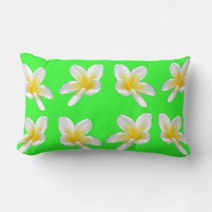Yellow Frangipani On Green, Lumbar Cushion