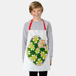Yellow Frangipani Pattern Apron
