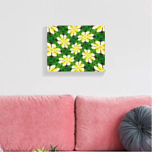 Yellow Frangipani Pattern Canvas Print
