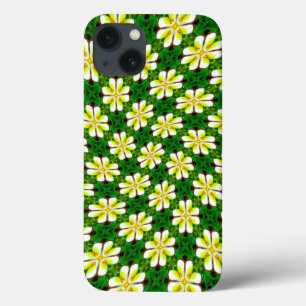 Yellow Frangipani Pattern iPhone 13 Case