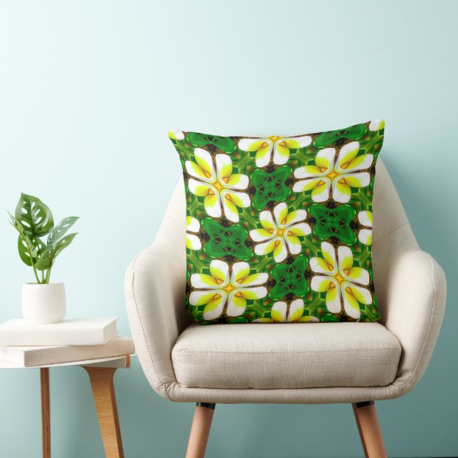 Yellow Frangipani Pattern Cushion (Chair)