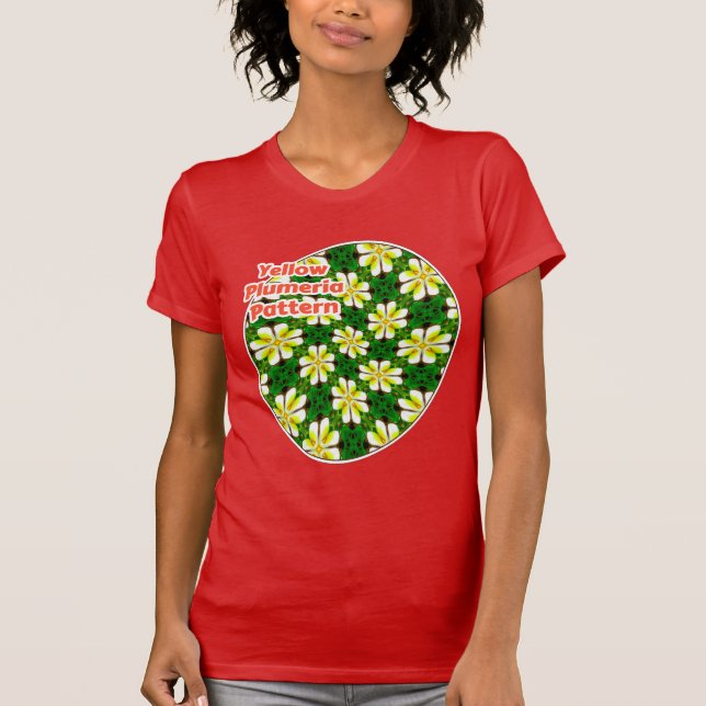Yellow Frangipani Pattern T-Shirt (Front)