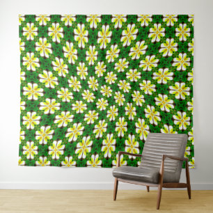 Yellow Frangipani Pattern Tapestry