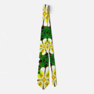Yellow Frangipani Pattern Tie