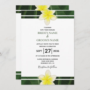 Yellow Frangipani Plumeria Wedding Invitations