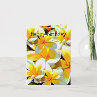Yellow Frangipanis Oil Painted, Birthday Card, Card