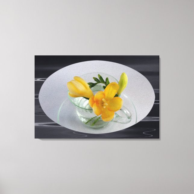 Yellow freesia buds canvas print (Front)
