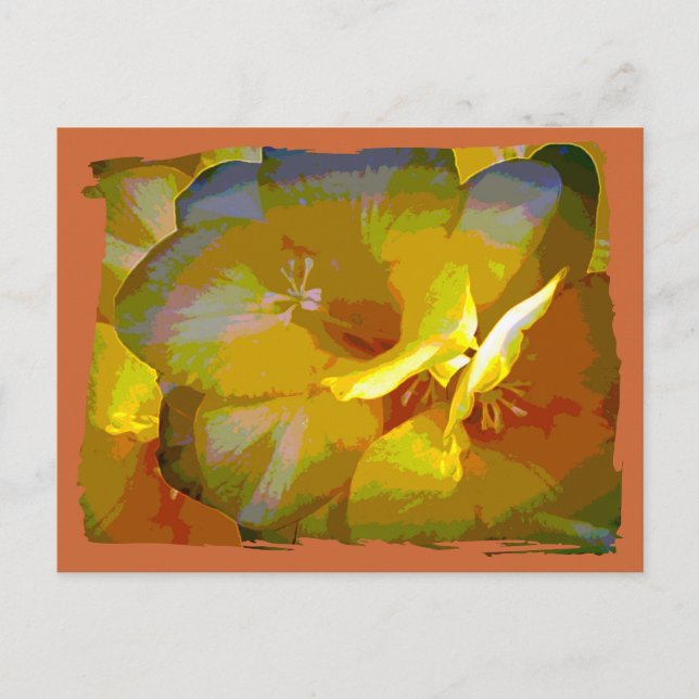 Yellow Freesia Digital Manipulation Postcard (Front)