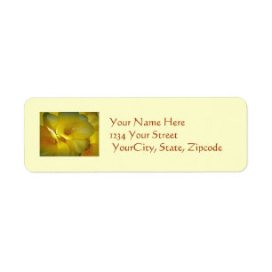 Yellow Freesia Floral Address Label