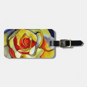 Yellow Freesia flower watercolor art painting Luggage Tag