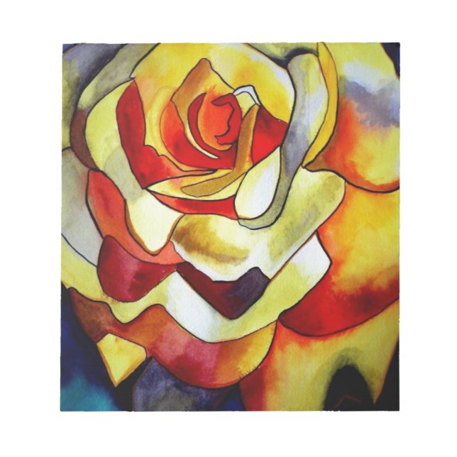 Yellow Freesia flower watercolor art painting Notepad (Front)