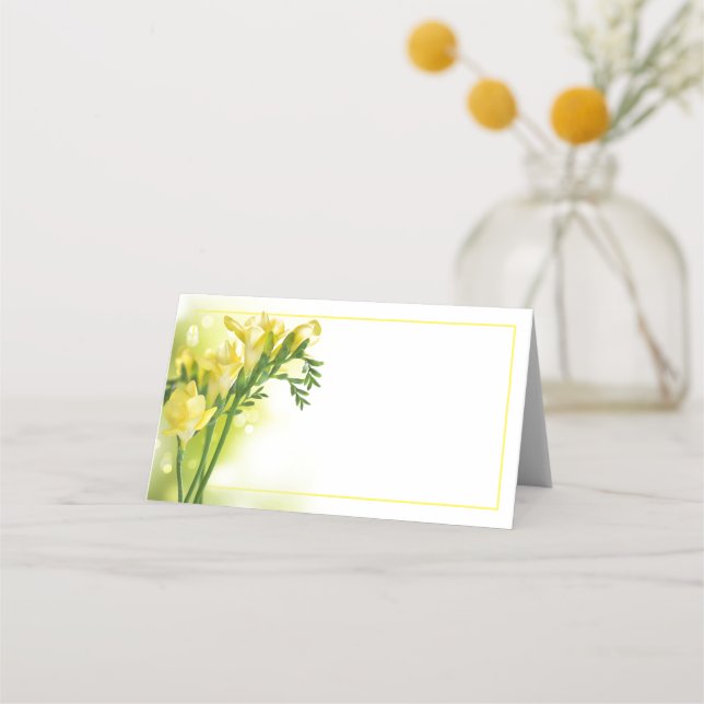 Yellow Freesia Place Card (Front)