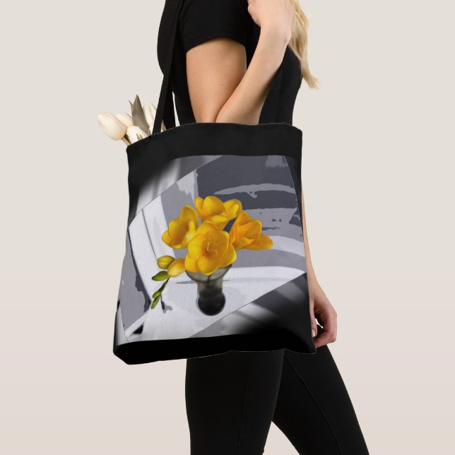 Yellow freesia tote bag (Close Up)