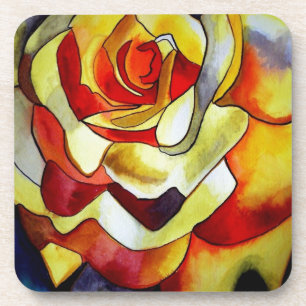 Yellow Freesia watercolor original aer flower Coaster