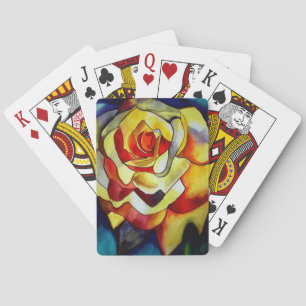 Yellow Freesia watercolor original art flower Playing Cards