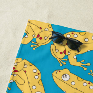 Yellow Frog Beach Towel