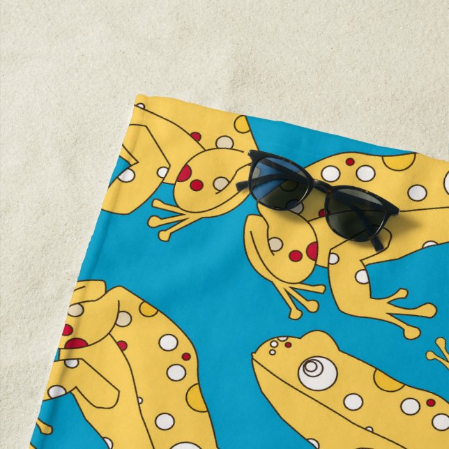 Yellow Frog Beach Towel (In Situ)