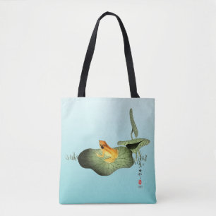 Yellow Frog on Lotus Leaf Tote Bag