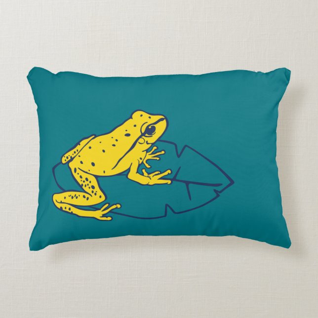 Yellow Frog Throw Pillow (Front)