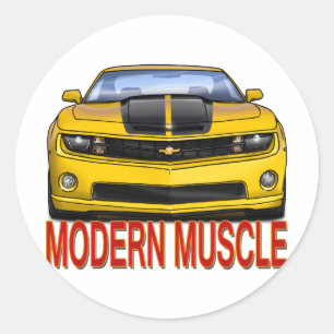 YELLOW_FRONT_CAMARO.png Classic Round Sticker