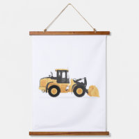 Yellow Front Loader Construction Vehicle Decor