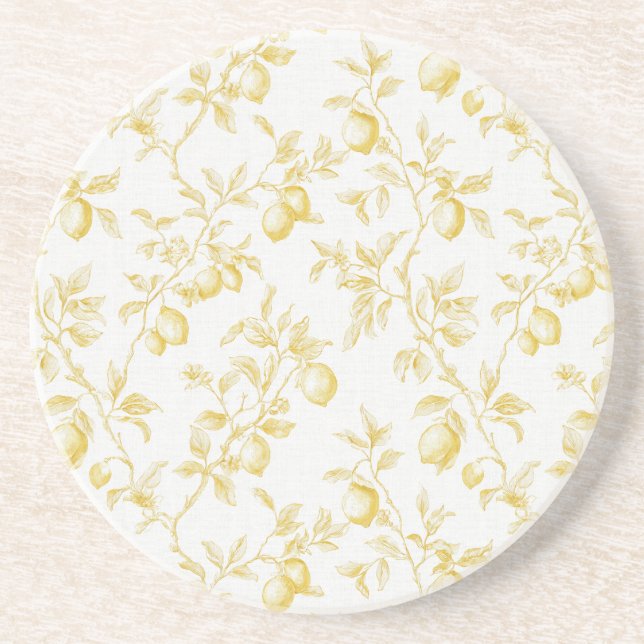 Yellow Fruit Lemons Make Lemonade Coaster (Front)