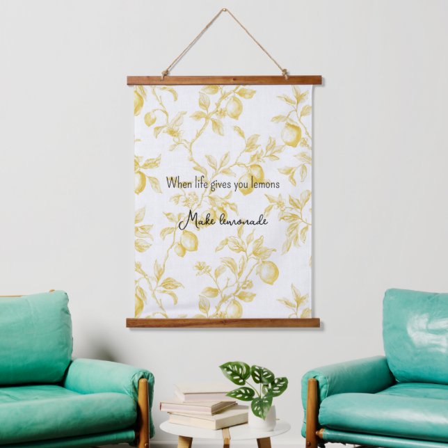 Yellow Fruit Lemons Make Lemonade Hanging Tapestry (Living Room)