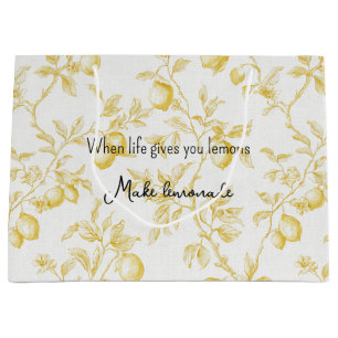 Yellow Fruit Lemons Make Lemonade Large Gift Bag