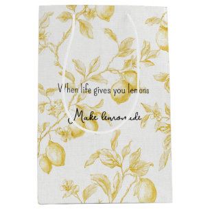 Yellow Fruit Lemons Make Lemonade Medium Gift Bag