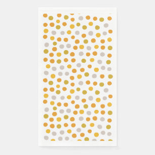 Yellow fun polka dot party napkins