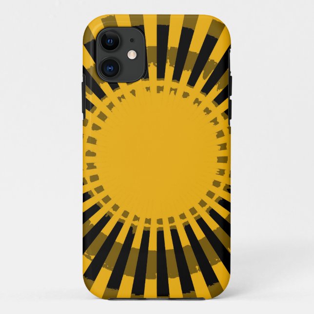 Yellow Funky Stripes Seamless Graphic Case-Mate iPhone Case (Back)