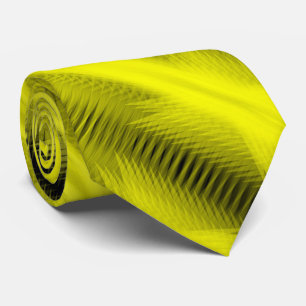 Yellow Futuristic Abstract Diagonal Pattern Art Tie