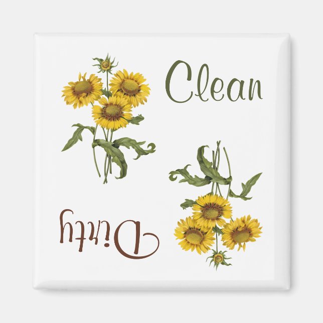 Yellow Gaillarda Flowers Dishwasher Magnet (Front)