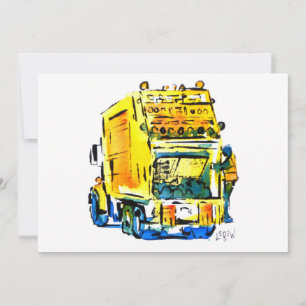 Yellow Garbage Truck #130704 Card